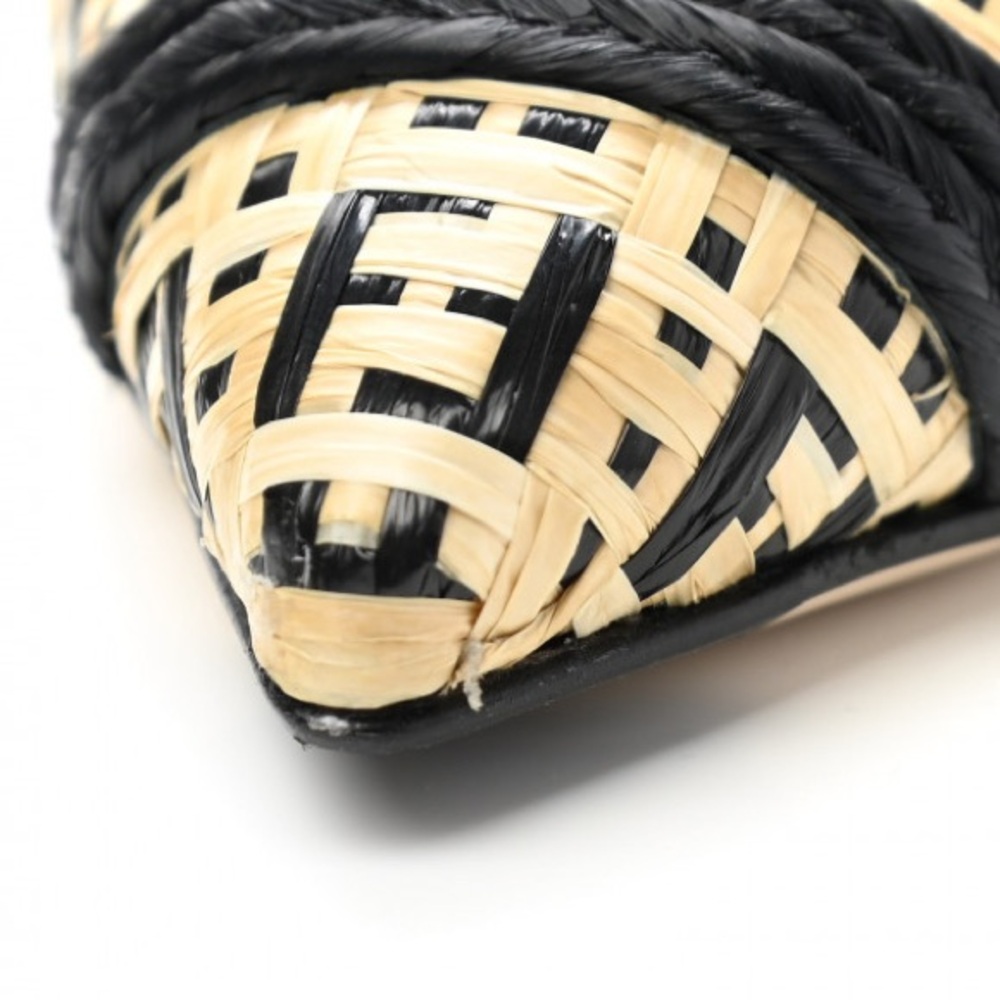 FENDI RAFFIA GROSGRAIN FF INTRECCIO COLIBRI SLINGBACK PUMPS - Picture 8 of 8
